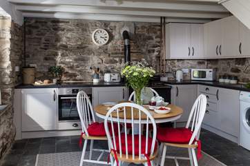 The kitchen is beautiful and has a Belfast sink.