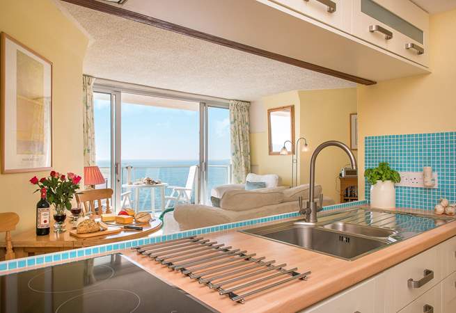 The kitchen has everything you need, including a great view.