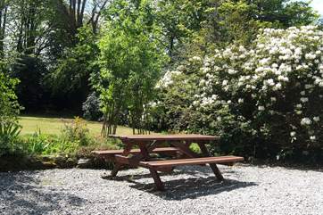 The garden is a lovely place to relax and enjoy meals in the sunshine.