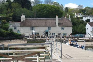 The famous (and award-winning) 13th Century Pandora Inn at nearby Restronguet, right on the water with wonderful views.