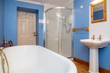 There is a large shower to wash away the salt and sand from beach days.