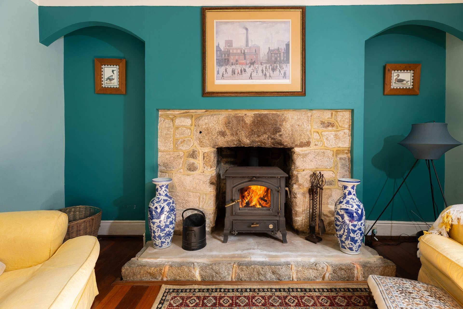 What a beautiful fireplace. 