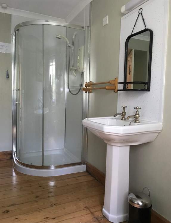 There is also a good size shower in the bathroom.