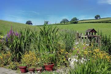 The stunning countryside view from the rear of the cottage.
