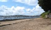 Flushing has its own little beach looking out across the water to Falmouth. - Thumbnail Image