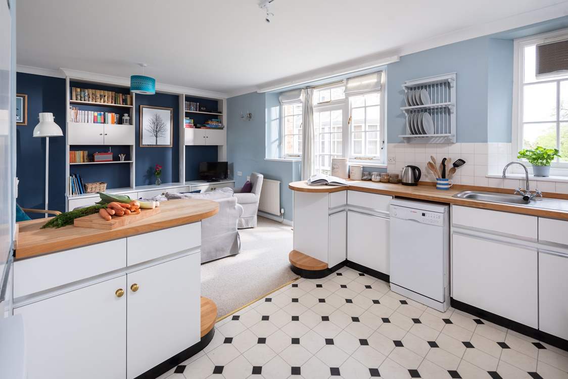 The light kitchen is the perfect place to prep any meal.