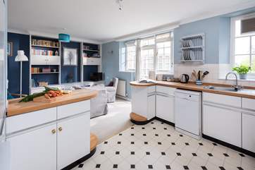 The light kitchen is the perfect place to prep any meal.
