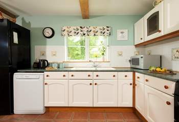 The kitchen is well-equipped with all you need to rustle up your holiday treats.