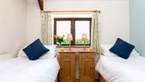 One of the twin bedded rooms.