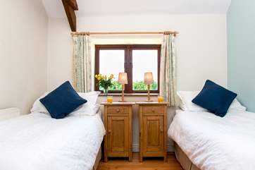 One of the twin bedded rooms.