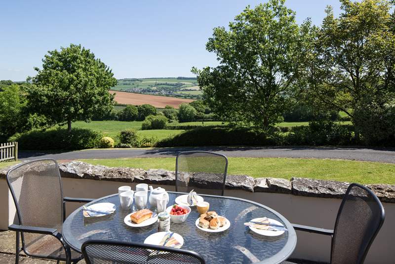 Where better for afternoon tea; this terrace is at the front of the cottage, there is another seating-area at the rear of the cottage.