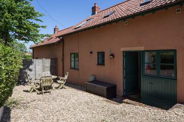 The sheltered rear courtyard.