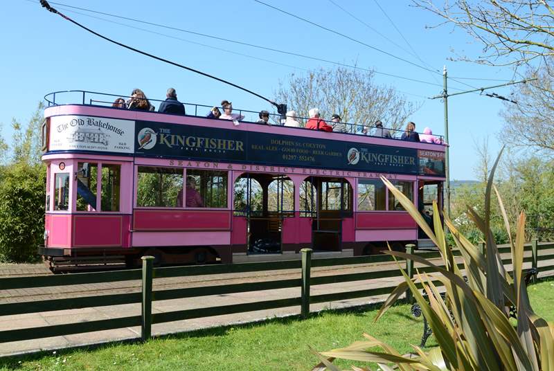 This little tram leaves Colyton station and runs down beside the river Axe to Seaton and the Jurassic Visitor Centre.