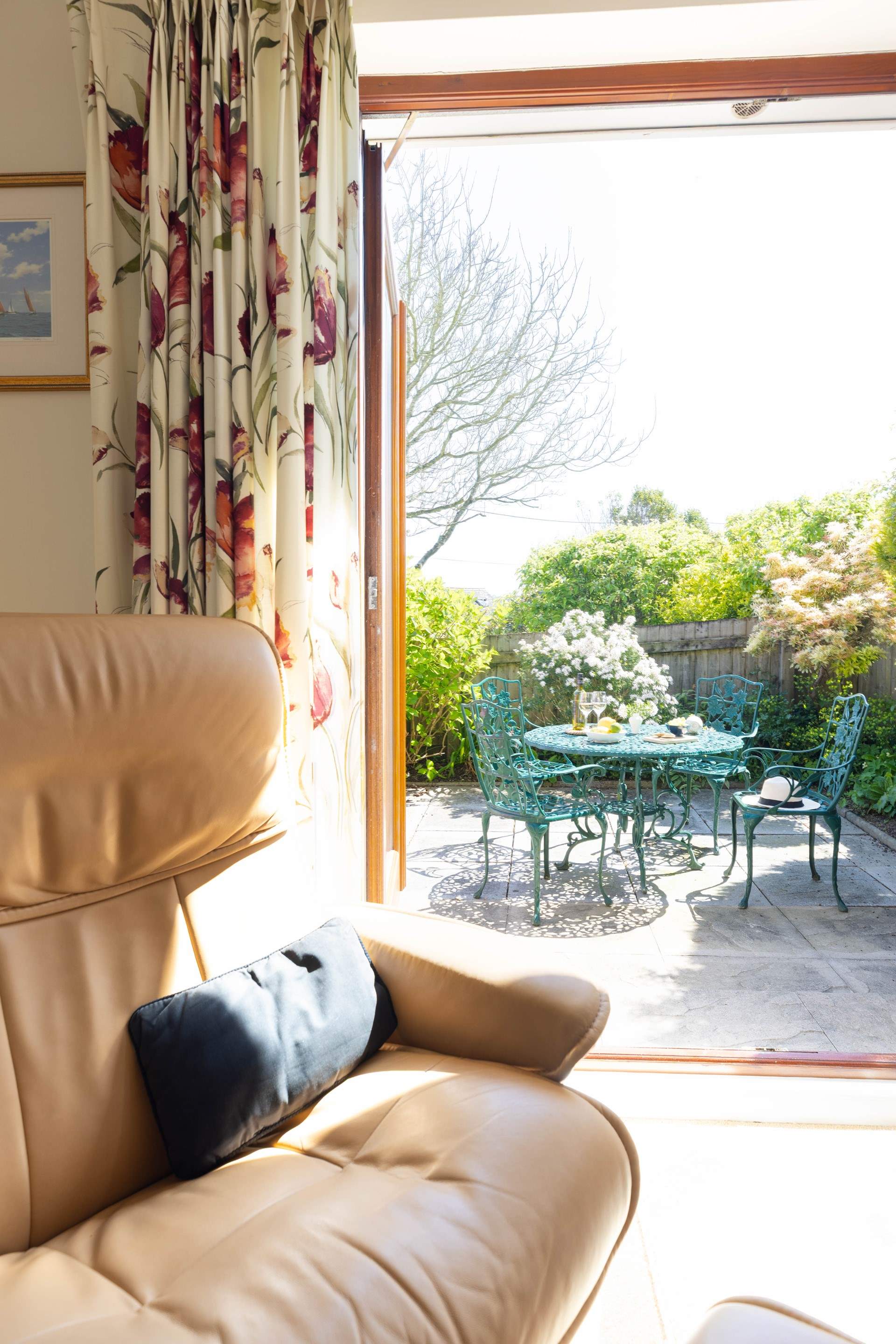 A lovely sunny spot for morning coffee or a leisurely lunch.