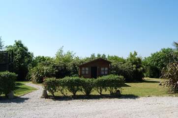 Looking from the deck across to the children's play-area.