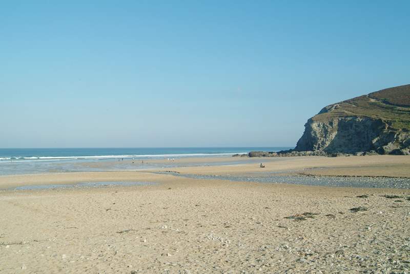 Porthtowan, just a few minutes' drive from the cottage, is great for surfers as well as families.