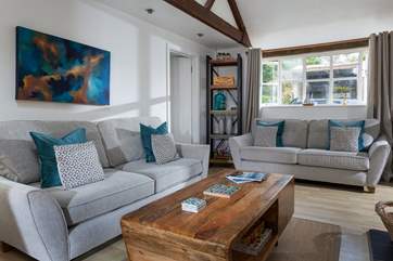 The two main bedrooms are accessed from the living-room.