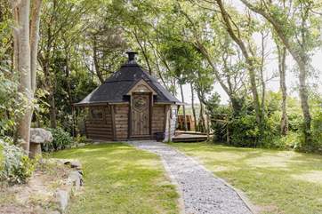 This gorgeous little hut is available to book through the owners, for a fee, once you arrive on site.