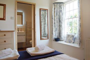 Bedroom 2 looks out over the back garden and fields.