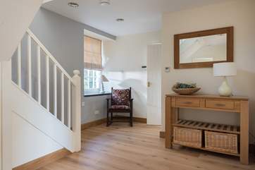 The oak-floored entrance hall.