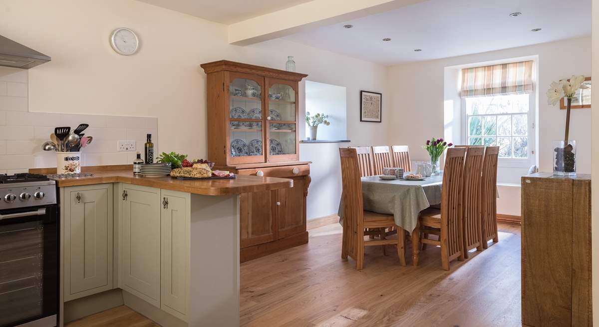 The dining-area in the dual aspect kitchen/dining-room.