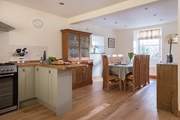 The dining-area in the dual aspect kitchen/dining-room.