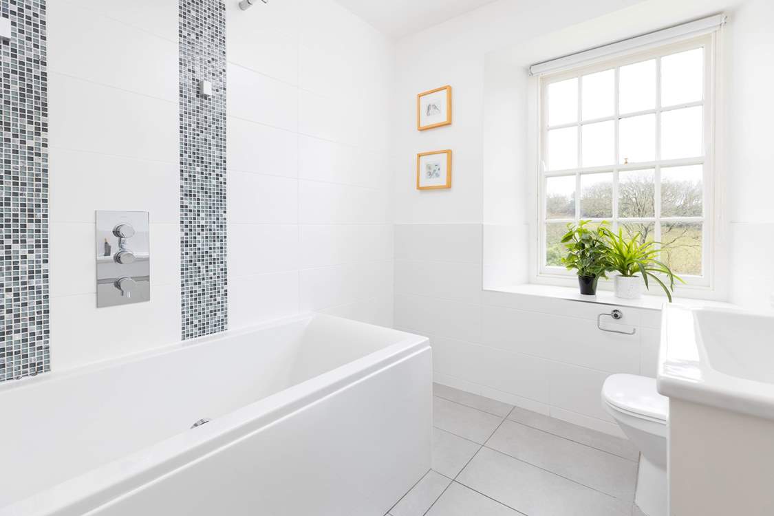 The family bathroom on the first floor, have a long soak watching the clouds pass by.