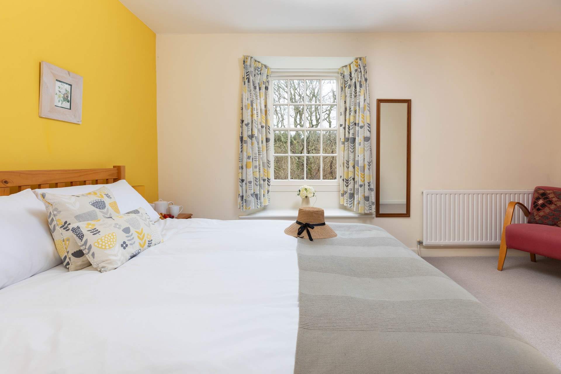 All you will hear is the sound of the wind in the trees and the bird song at Higher Carnon  Farmhouse. 