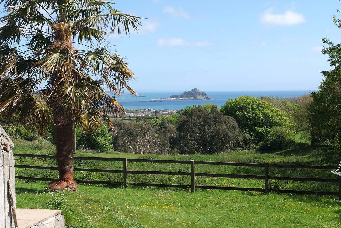 The view to St Michael's Mount from the garden.