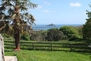 The view to St Michael's Mount from the garden.