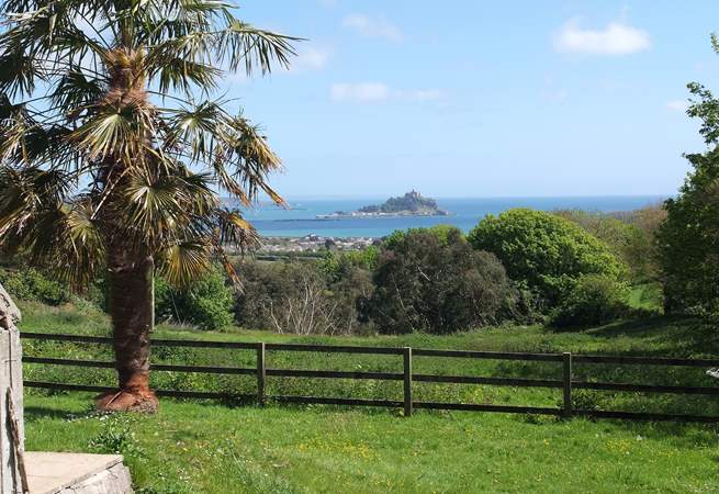 The view to St Michael's Mount from the garden.