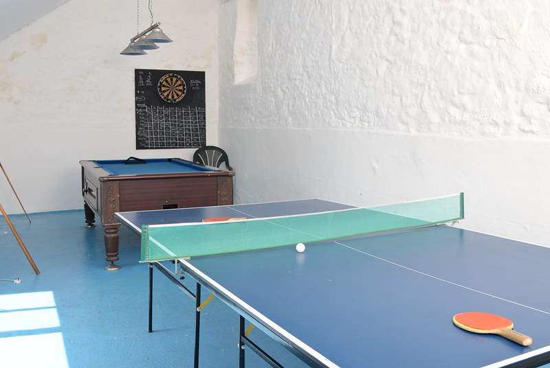 Table-tennis in the games-room.