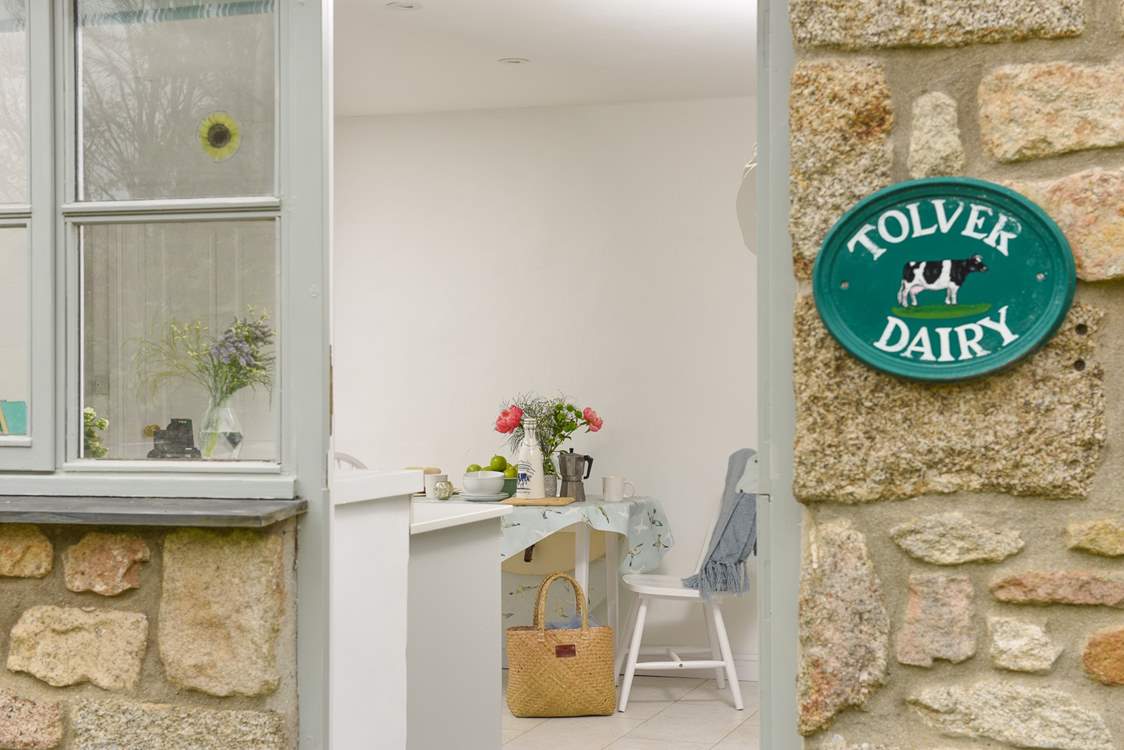 The dining-area has doors out to the terrace and fabulous views to 'the Mount'.