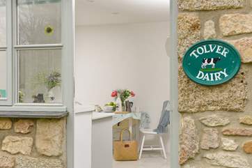 The dining-area has doors out to the terrace and fabulous views to 'the Mount'.