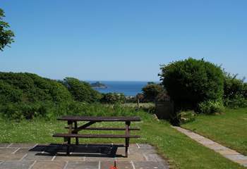 Relax and enjoy the view of St Michael's Mount from the enclosed garden.