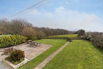 The large enclosed garden.