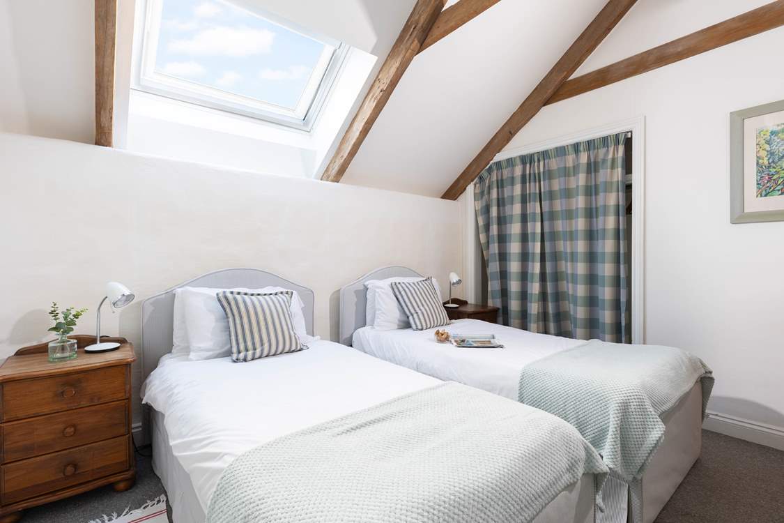 A light and airy room with a Velux window.