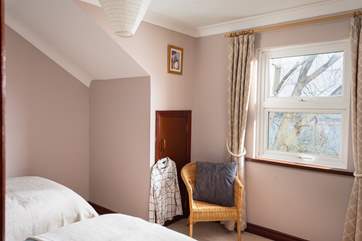 Bedroom two also boasting views out to sea.