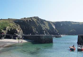 Pretty Mullion Cove harbour is only a few minutes away just past Trenance Chocolate factory on the outskirts of the village.