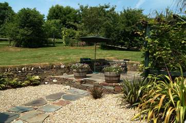 The terrace is wonderful for al fresco meals.