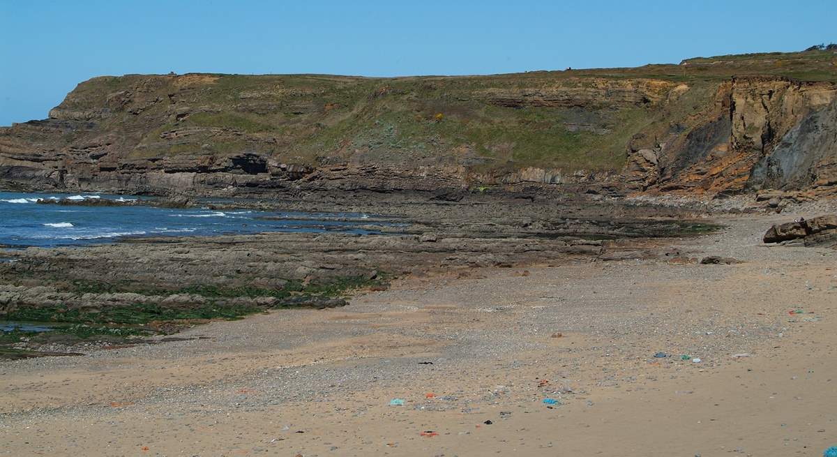 Part of the beach at Widemouth Bay.