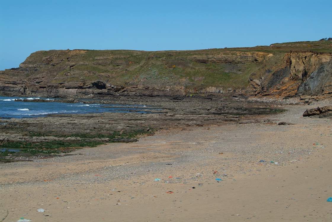 Part of the beach at Widemouth Bay.