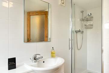 The stylish shower-room on the ground floor.