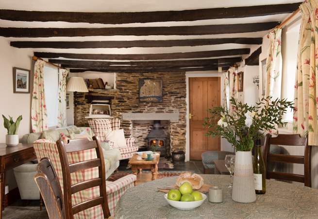 The cottage is quite charming with original features throughout
