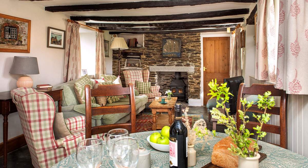 The cottage is quite charming with original features throughout.