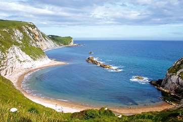 Lulworth Cove is one of Dorset's wonderful beaches and well worth a day trip.