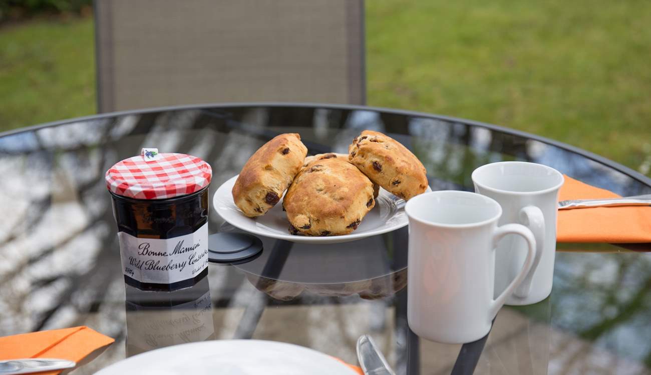 The private garden has fabulous views, the perfect place for afternoon tea.