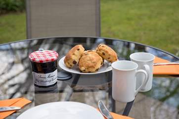 The private garden has fabulous views, the perfect place for afternoon tea.