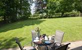 The fully enclosed garden looks out over the rolling Dorset countryside. - Thumbnail Image