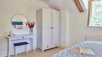 Plenty of storage and a dressing area in the primary.